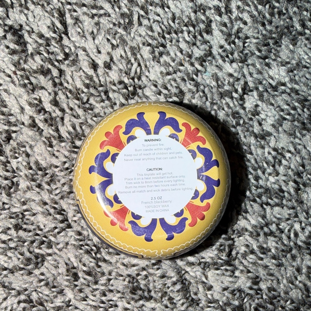 Colorful Round candle with Intricate Design